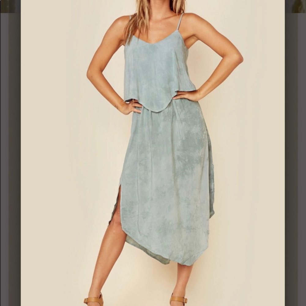 ❌❌SOLD ❌❌
 Blue Life Tie Dye Open Back Midi Dress